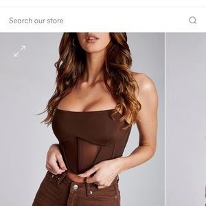 Meshki Corset style crop top with mesh